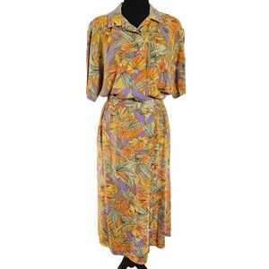 Vintage & Unique Southern Lady Wide Leg Faux Wrap Capri Pant Set Soft & Smooth